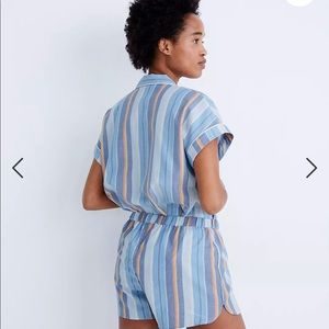 Madewell | Bedtime Pajamas in Solano Stripe: Colorblock Piping Edition (set)